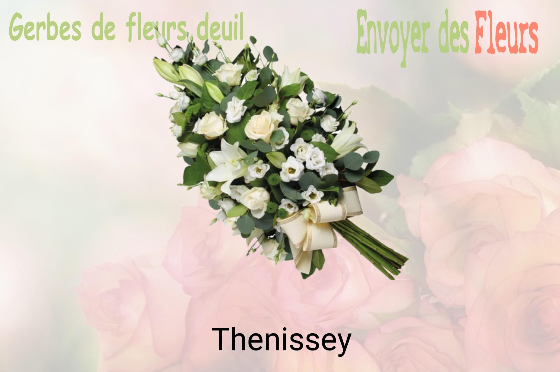 Gerbe de fleurs de deuil livrée à Thenissey